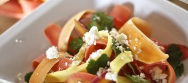 Shaved Rainbow Carrot Salad with Cilantro, Vinaigrette & Queso Fresco