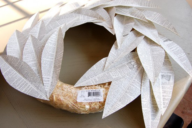 Book Page Wreath